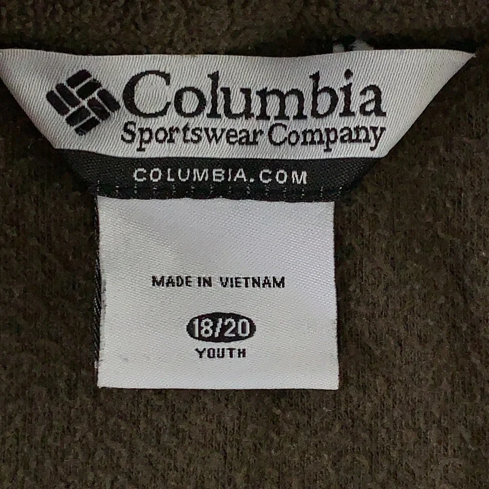 Columbia Youth Size 18/20 Brown Fleece Pocketed Full Zip Jacket
